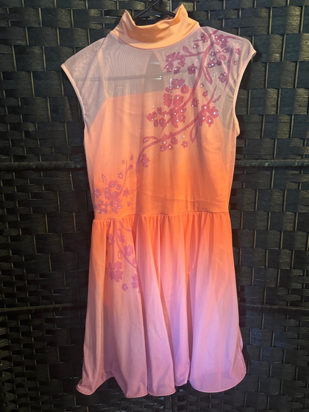 Weissman Peach and Pink Floral Dance Dress